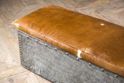 vintage upholstered storage seat